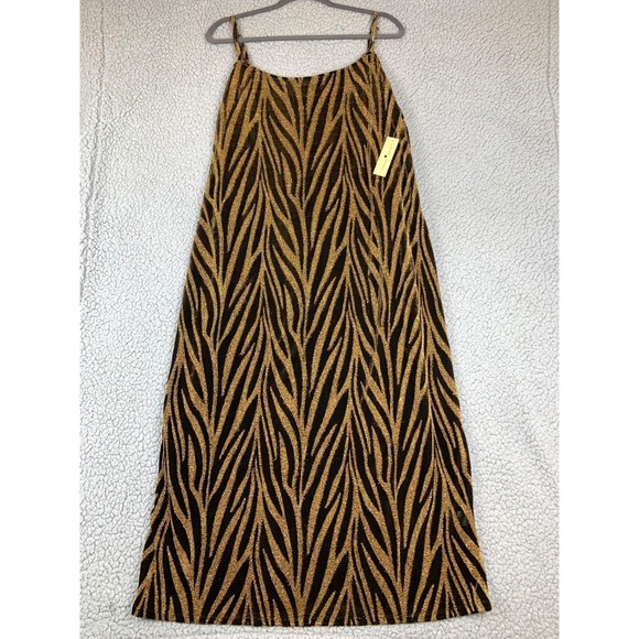 Derek Heart Dresses & Skirts - Derek Heart‎ Women's 3X Black Gold Zebra Print Sleeveless A-Line Dress NWT